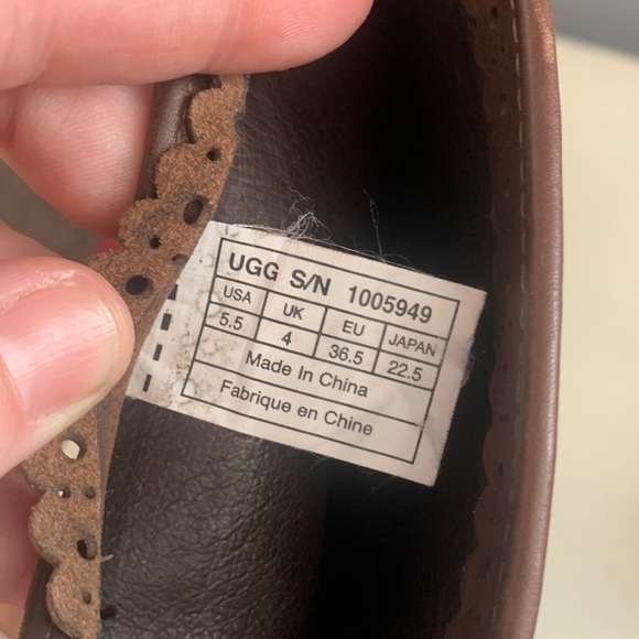 {UGG} Cary Brown Leather Lace Back Boot 5.5 - Picture 8 of 9